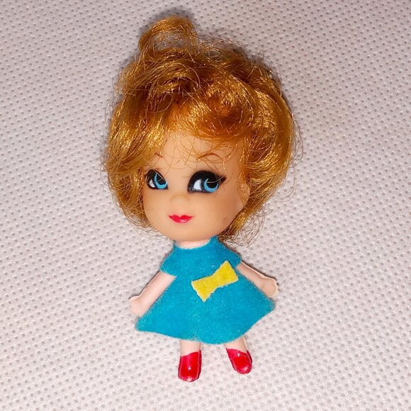 Vintage Tiny Doll, Small Doll, Retro Doll, Mini Doll, Adorable Little Doll Toy - Picture 3 of 7